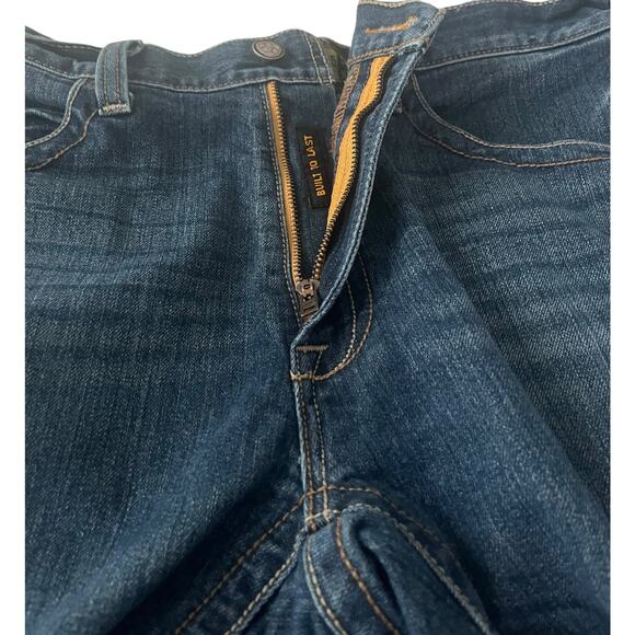 ARIAT REBAR 5M STRAIGHT LEG JEANS, MENS, 35X32, DENIM BLUE, LOTS OF WEAR TO GO - Picture 3 of 12